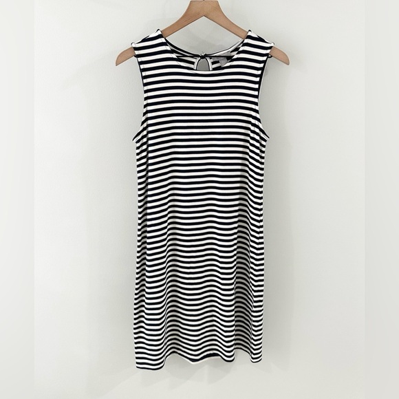 Saint Tropez West Navy & White Stripe Knit Tank Dress Size Small - Picture 1 of 5